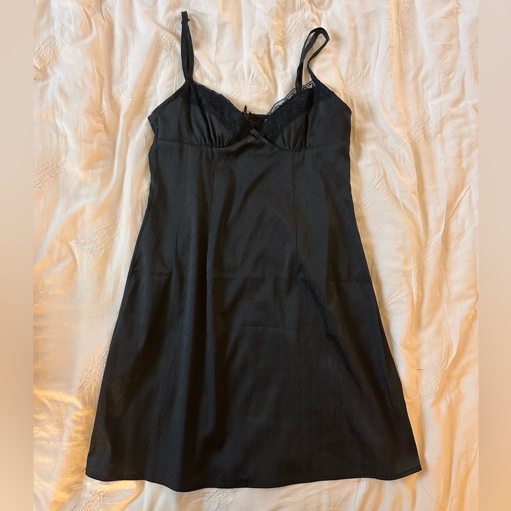 Princess Polly Black Satin Mini Dress